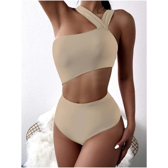 Cut out strappy monokini boho Lilac One Piece Swim - Picture 6 of 11